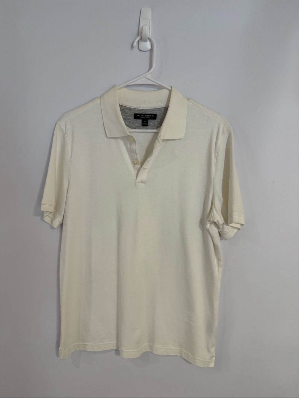 Banana Republic Men's Ivory Polo Shirt